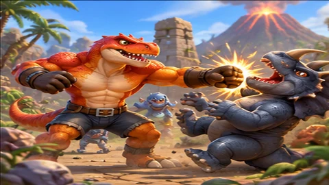 Dino Street Brawl playable online on TheagleApps